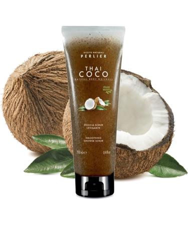  Perlier Perlier Thai Coconut Smoothing Shower Scrub with Natural Coconut Granules - Exfoliating Body Wash for Soft and Luminous Skin - 250 ml Bottle (3 Units) - Buy Online on GoSupps.com