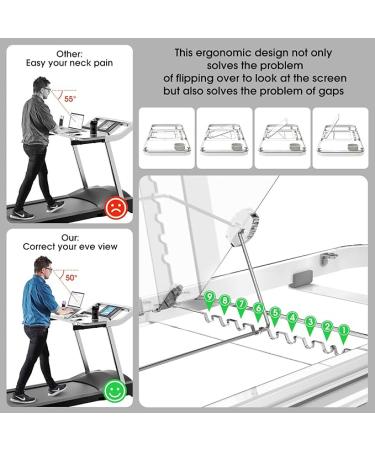 HEWYIOS Treadmill Desk Attachment Transparentï¼Treadmill Laptop Holder Adjustable Height Ergonomic Treadmill Standing Workstation Standï¼Suitable for Treadmill Handshake Width 13-33 inches - Buy Online on GoSupps.com
