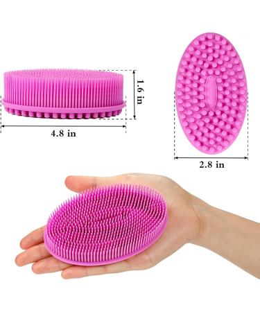 Set of 3 Silicone Body Scrubber Loofahs - Gentle Exfoliating Shower Brushes for Sensitive Skin - Buy Online on GoSupps.com