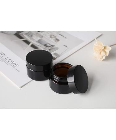 OverNews 1oz Amber Glass Jar  Empty Cosmetic Lotion Containers with Inner Liners Black Lid  Spatula 1pcs amber - Buy Online on GoSupps.com