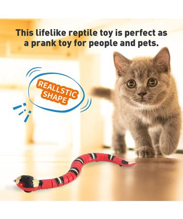 Interactive USB Rechargeable Snake Toy for Cats & Dogs - Realistic Simulation, Smart Sensing, Escape Obstacles - Electric Moving Tricky Snake Toy (Pink) - Buy Online on GoSupps.com