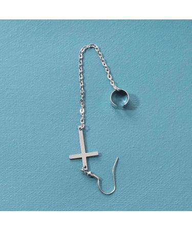 Shop Vintage Cross Chain Earrings - Silver Dangle & Helix Ear Cuff Jewelry for Women & Girls | International Shipping - Buy Online on GoSupps.com