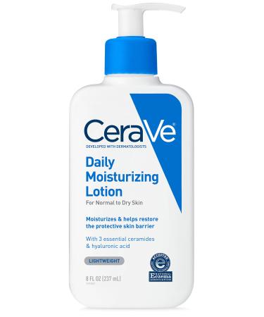 CeraVe Daily Moisturizing Lotion | 8 Ounce | Face & Body Lotion for Dry Skin with Hyaluronic Acid | Fragrance Free
