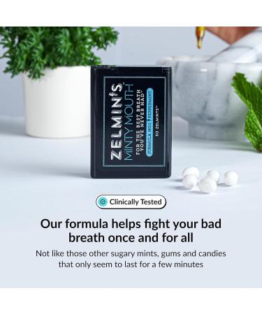 Zelmin's Minty Mouth Breath Freshener Long Lasting Bad Breath Treatment for Adults Natural Breath Mints - Peppermint - Pack Of 5 - Buy Online on GoSupps.com