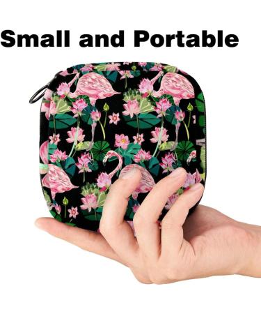 Women s Binding Pocket Tampon Storage Bag - Pink Flowers & Flamingo Pattern | Stylish & Functional Bandage Zip Pockets - Buy Online on GoSupps.com