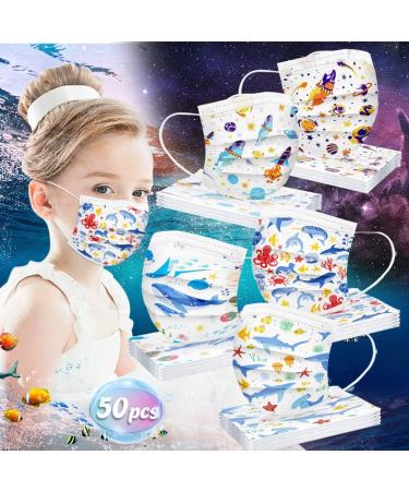 NcQifei 50pcs Kids Disposable 3-Layer Cartoon Face Masks - Breathable & Colorful Mouth-Nose Protection for Boys & Girls - Buy Online on GoSupps.com