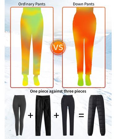 Gihuo Women's Winter Down Pants - Windproof & Warm Ski Snow Trousers in Black (Large) - Buy Online on GoSupps.com