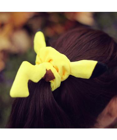 Cute Yellow Hair Scrunchies Set - Velvet Elastic Hair Ties for Kids & Adults - Ponytail Holder Bracelet - Cosplay Hair Accessories - 2 Pack - Buy Online on GoSupps.com