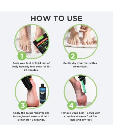 Professional Foot Callus Remover Gel Set - Extra Strength Tea Tree Soak | Pedicure Kit & Spa Tools for Silky Smooth Feet - Buy Online on GoSupps.com