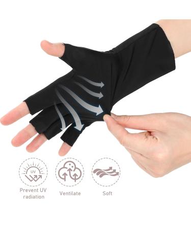 Prasacco 2 Pairs UV Gloves for Nails Anti UV Gloves for Gel Manicure Nail Lamp Professional Fingerless Gloves For Manicures Skin Care Hand UV Protection Gloves for Women & Men (Pink + Black) - Buy Online on GoSupps.com