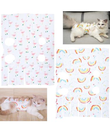 Taizer Katzenbody after op castration 2 pieces of adjustable cat protection suit Surgical Clothing for Pets Anti-Leaking Cat Professional Recovery Suit for Abdominal Wounds or Skin Diseases