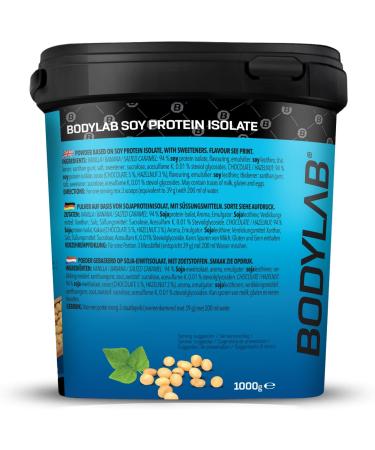 BODYLAB24 Soy Protein Isolate Hazelnut 1kg | 90% Protein | Low Fat & Carbs | Muscle Building Vegan Protein - Buy Online on GoSupps.com