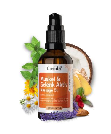 Casida muscle & joint active massage oil - activating massage oil made of 100% natural pure oils - care for muscle pain joint pain and back pain - 50 ml
