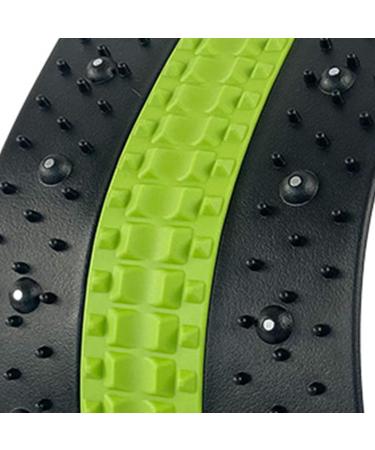 Verdant Touch Back Massage Device - Adjustable Lumbar Cracker Stretcher | 4-Level Spine Deck in Green & Black for Ultimate Back Pain Relief - Buy Online on GoSupps.com