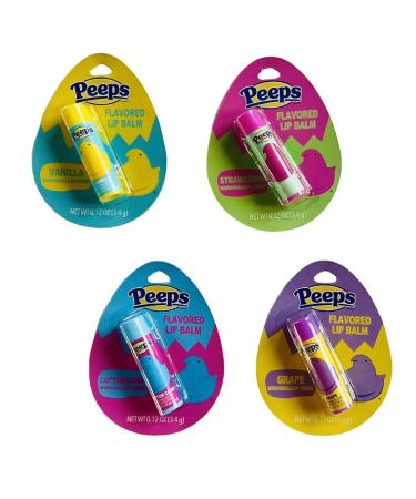 Peeps Lip Balm Set of 4 Scented Marshmallow Cream Flavors