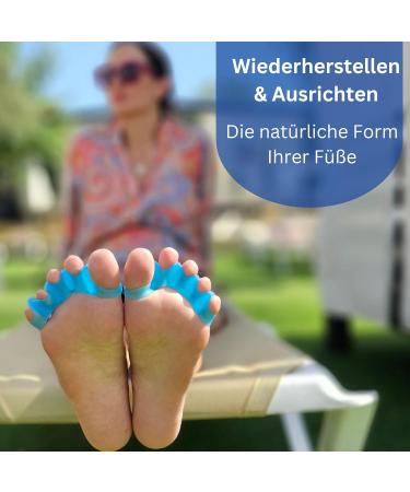 Stepcomfort Toe Spreader & Elastic Bale Toe Corrector 4 PC Set for Hallux Valgus Hammer Toe Correction Silicone Toe Separator & Spacer for Foot Realignment (Blue & Black) - Buy Online on GoSupps.com