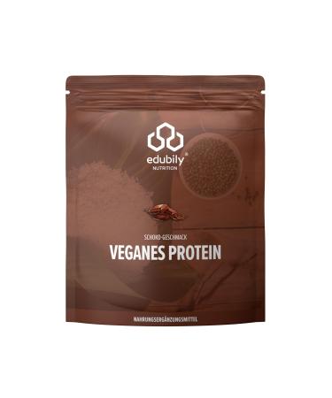 Edubily Nutrition vegan protein powder chocolate with rice protein and pea protein powder high protein content without sugar with stevia protein powder for heavy metals 750 g chocolate