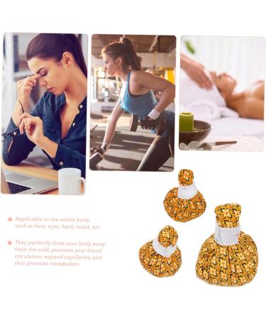 Lurrose 3-Set Warm Roasted Wormwood Rolls - Body Relaxing Spa Bag Thai Massage Fleece Manual Massage Balls for Ultimate Relaxation - Buy Online on GoSupps.com