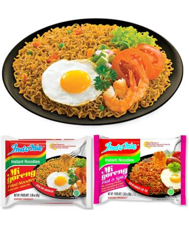 Indomie Noodles Mi Goreng Variety Pack: Indomie Instant Noodles Mi Goreng Original (5x85g) And Hot and Spicy (5x80g) - In BoomQQ Packaging - Buy Online on GoSupps.com
