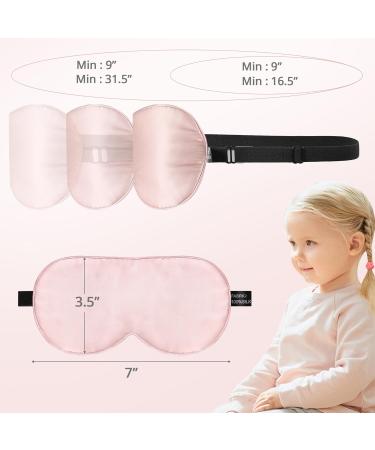 Kids Silk Sleep Mask Eye Cover - 100% Natural Adjustable Blindfold for Boys & Girls - Comfortable Eye Shade (Pink - Buy Online on GoSupps.com