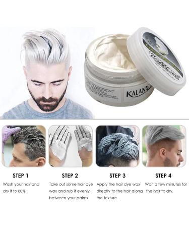 Hair Colour Wax White Hair Spray Temporary Temporary Hair Dye Dye Styling Cream Mud Hair Spray Colour Washable Colour Change Hair Clay for Men Women Instant Styling (White) - Buy Online on GoSupps.com