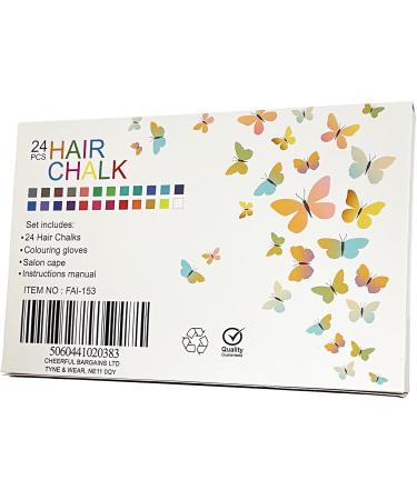 24 Piece Hair Chalk Vibrant Colours Temporary Hair Dye Gloves & Cape Included - Buy Online on GoSupps.com