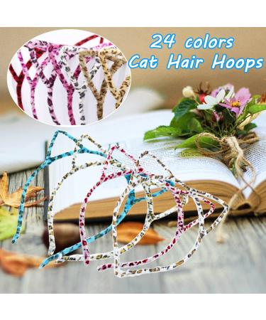 Krgiqn 24 Colors Cat Ear Headbands - Fluffy Hair Hoop Hairband for Girls & Adults - Party Decoration & Birthday Gifts - 24 Pcs - Buy Online on GoSupps.com