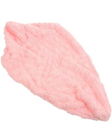 FRCOLOR Dry Hair Cap Hair Towel Hair Turban Absorbent Head Wrap Bath Towel Cap Drying Hair Cap Shower Drying Cap for Hair Large Drying Cap for Women Hair Drying Turban Coral Fleece Pink 63.00X25.00X3.00CM