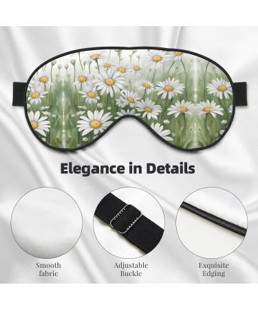 White Daisy Print Unisex Sleep Eye Mask | Soft Comfort Eye Shade for Travel Yoga & Shift Work - Shop Now - Buy Online on GoSupps.com