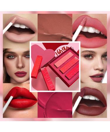 Buy 3PCS Lip Glaze Set - Matte Lipstick & Velvet Lip Gloss | Long Lasting & Moisturising Lip Makeup - International Shipping Available - Buy Online on GoSupps.com