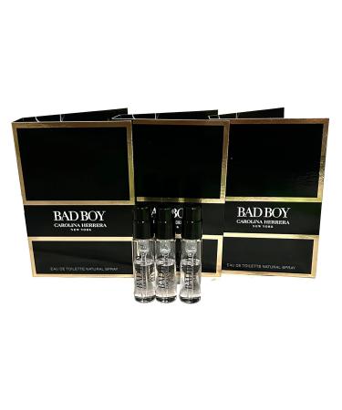 Lot of 3 Carolina Herrera Bad Boy Sample Trial Size Spray Mini Vials 1.5ml 0.05 fl oz - Buy Online on GoSupps.com