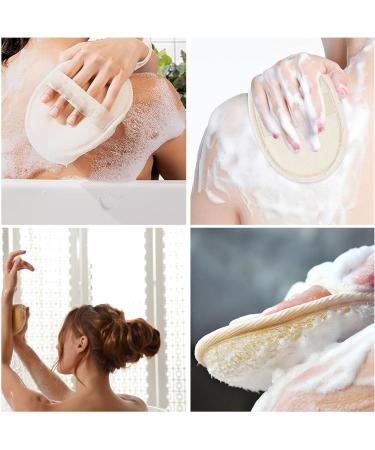 3 Pieces Natural Luffa Sponge Set - Loofah Body Brush for Deep Skin Cleaning | Spa Shower Essential for Women & Men - Buy Online on GoSupps.com