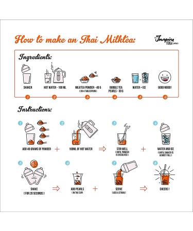 Authentic Thai Milk Tea Powder - 2.2 lbs (1 kg) | Bubble Tea Mix with No Artificial Colors | Resto Style Bubble Boba Tea | Inspire Food Premium - Buy Online on GoSupps.com