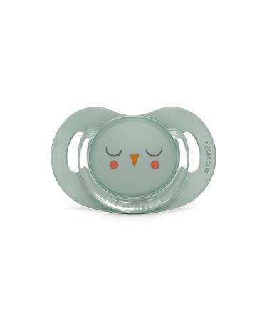 Suavinex Bonhomia Flat Owl Green 6-18m Silicone Pacifier SXSBA2079150
