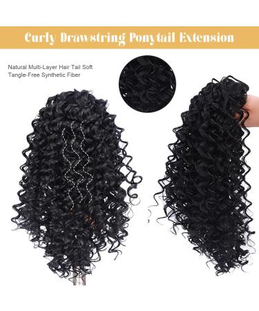 Ponytail Extension Clip In Drawstring Ponytail for Women 10in Curly Multi-layer Shaggy Medium Length Washable Fake Ponytail for Women Hairstyling - Buy Online on GoSupps.com