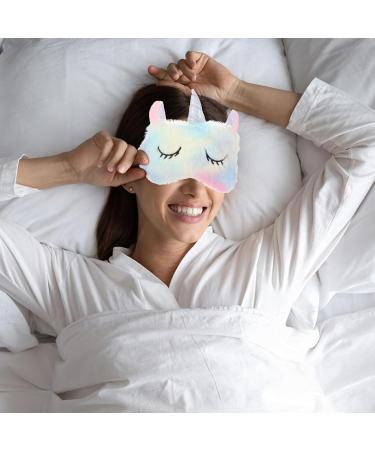 FOMIYES Unicorn Sleeping Mask - 2pcs Plush Eye Covers for Kids & Adults | Cute Sleep Mask for Girls Women & Children | Ideal Gift for Sweet Dreams - Buy Online on GoSupps.com