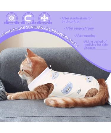 SUNFURA Cat Recovery Suit - Kitten Surgical Abdominal Wound Protector - Small Male & Female Pets - Buy Online on GoSupps.com