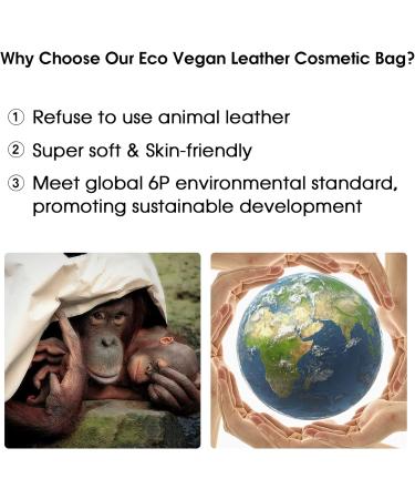 Wandering Nature Makeup Bag - Eco Vegan Leather Travel Organizer for Women and Girls - Buy Online on GoSupps.com