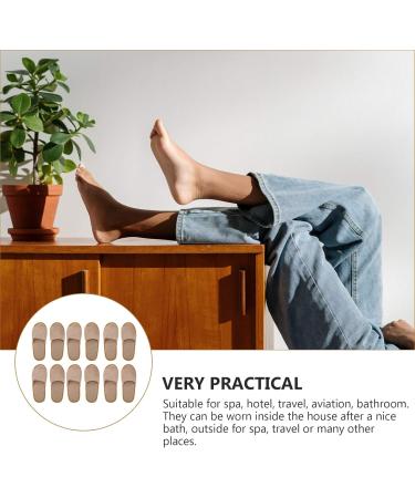 Exceart 6 Pairs Non-Slip Cotton & Linen Disposable Slippers - Travel House Shoes for Men | Hotel & Home Use - Buy Online on GoSupps.com
