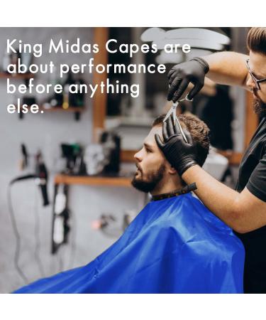 King Midas Empire Professional Salon Cape - Waterproof Anti-Static & Stain Resistant - Snap Closure - Blue - Buy Online on GoSupps.com