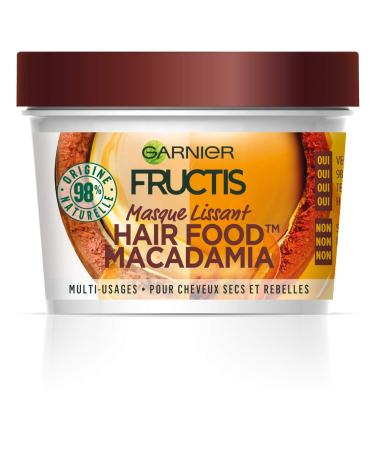 Garnier Fructis Masque Lissant Multi-Usages Macadamia - Pour Cheveux Secs et Rebelles - 390 ml