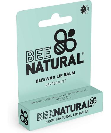 Bee Natural - 100% Natural Moisturizing Lip Balm Peppermint Flavor 4.2g - Buy Online on GoSupps.com