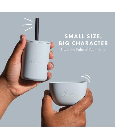 Avanchy Bamboo La Petite Family Gift Set in Black - Mini Bamboo Bowl, Silicone Bowl, Cup, & Spoons - Baby Dishes Set - Perfect Baby Shower Gifts - Buy Online on GoSupps.com