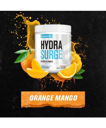 Jacked Factory HYDRASURGE Electrolyte Powder - Hydration Supplement with Key Minerals Himalayan Sea Salt Coconut Water - Keto Friendly Sugar Free Naturally Sweetened - 60 Servings Orange Mango - Buy Online on GoSupps.com