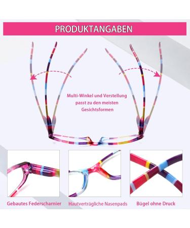 Buy Cojwis 4 Pack Stylish Women's Reading Glasses - HD Clear Lenses Multi-Colored 0.75 Strength International Shipping Available - Buy Online on GoSupps.com