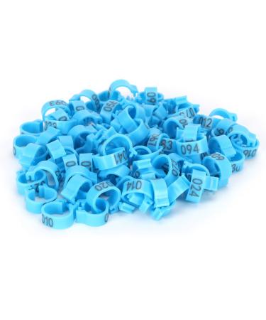 Birds Foot Rings Identification Poultry Leg Bands Easy to Install and Disassemble for Birds Pigeons Chicken Parrot Ducks Hens (Blue)