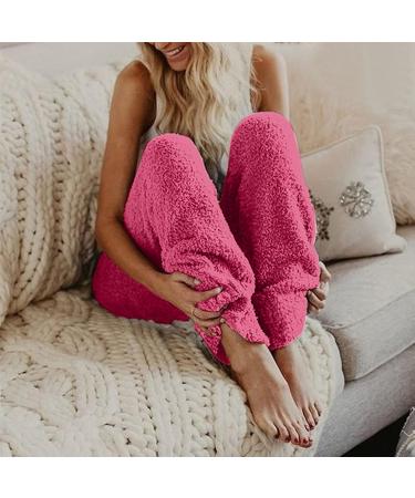 Haiorziyou Women's Thick Plush High Waist Winter Warm Pants - Fleece Joggers Elegant Big Size Sport & Yoga Pants in Red - Buy Online on GoSupps.com