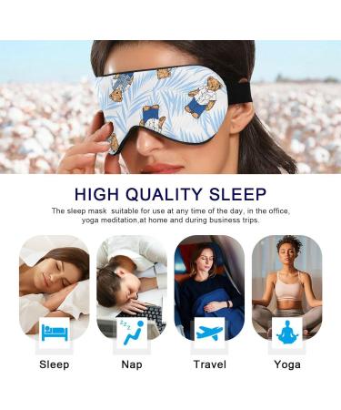Haskirky Light Blocking Breathable Eye Mask for Adults - Adjustable & Comfortable for Travel, Yoga, Meditation, Office Deep Sleep - Goodies Bears Leaves Design - Buy Online on GoSupps.com
