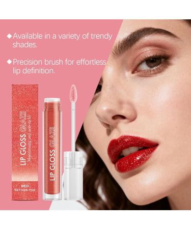  Nuvilo Moisture-absorbing red lip gloss with a fine sheen - non-sticky and long-lasting color enhances lip volume and softness (4pcs) - Buy Online on GoSupps.com