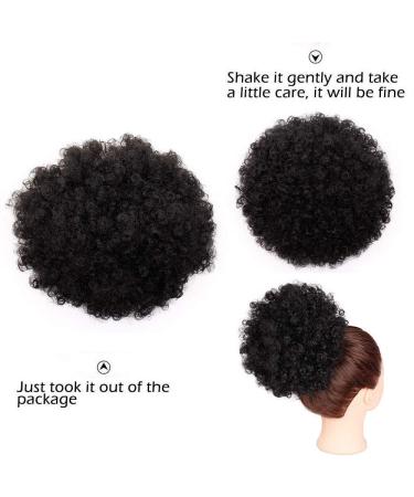 High Puff Afro Ponytail - Synthetic Curly Kinky Hair Bun | Kanekalon Fiber Clip-In Extensions - Buy Online on GoSupps.com